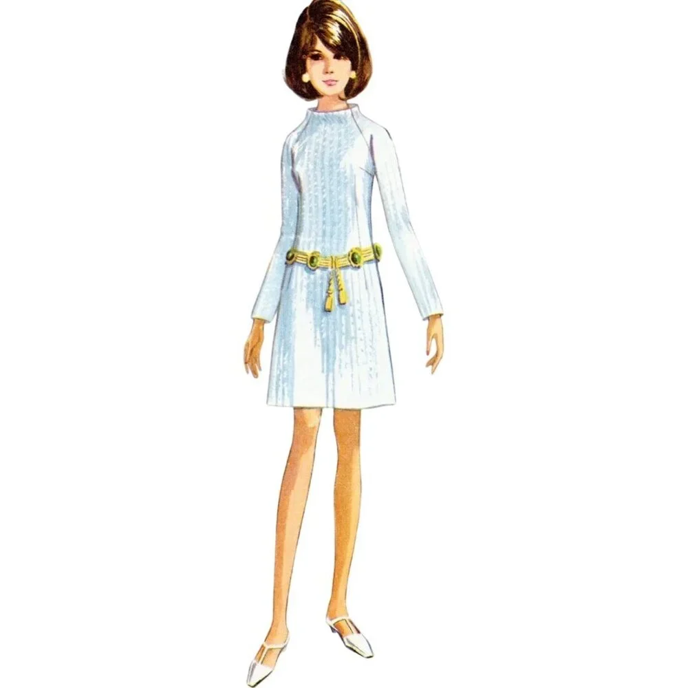 Simplicity Jiffy Pattern 9845 60s Vintage Dress 2 Lengths Plus Size 18-26 Retro